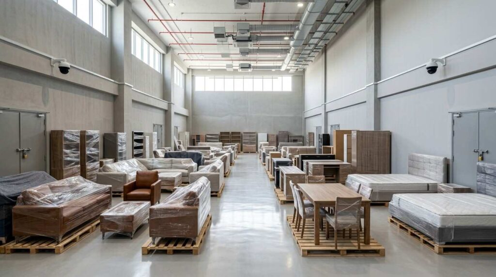 Professional furniture packing for storage in Dubai