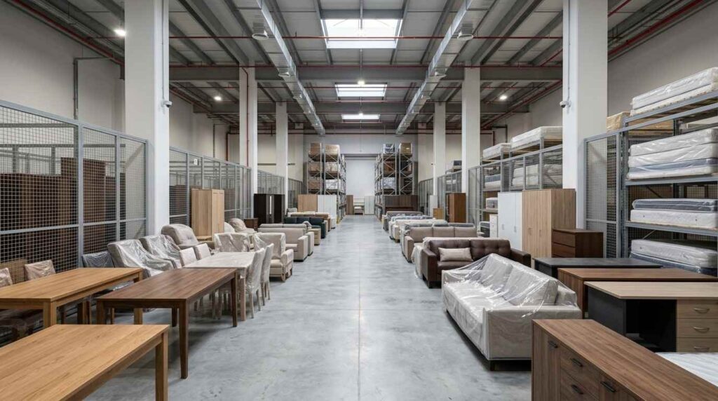 Furniture storage facility for homes and businesses in Dubai