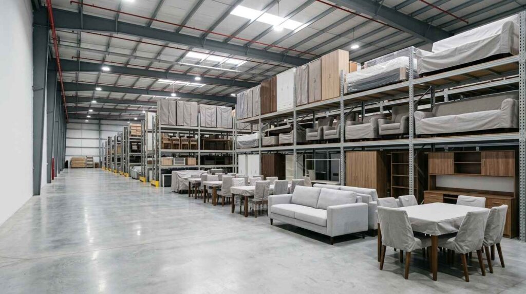 Office furniture storage facility in Dubai