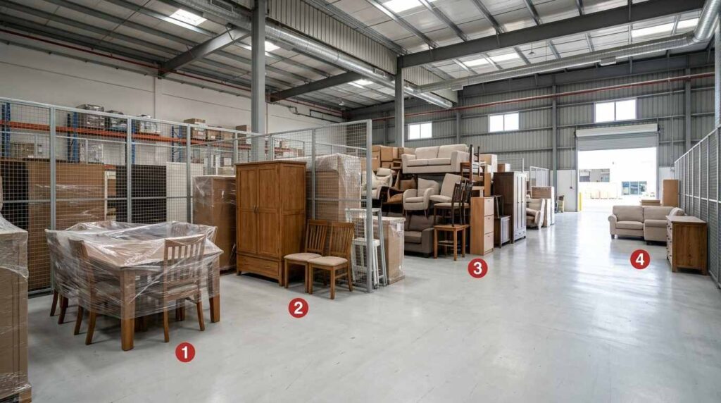 secure furniture storage facility in Dubai
