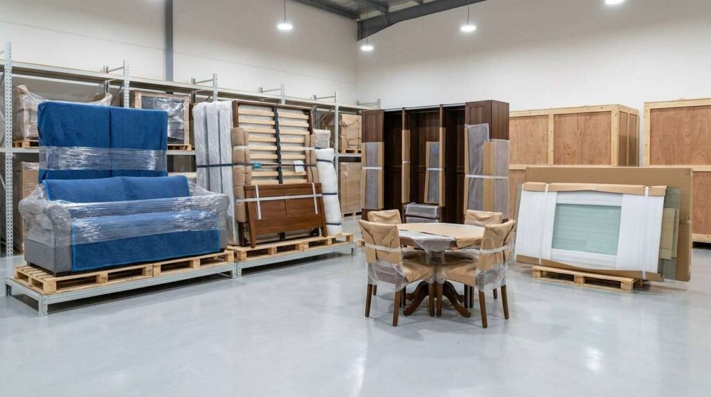 Furniture safely stored in Dubai facility