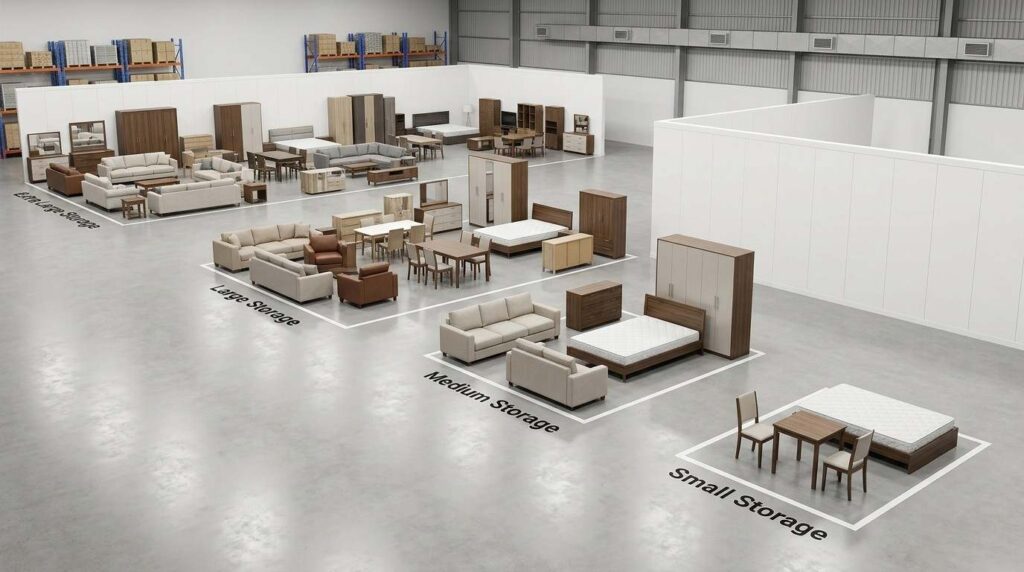 Secure furniture storage in Dubai for beds tables and sofas