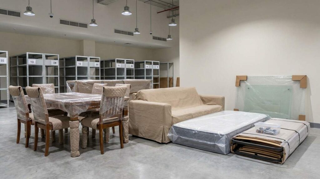 Secure furniture storage facility in Dubai
