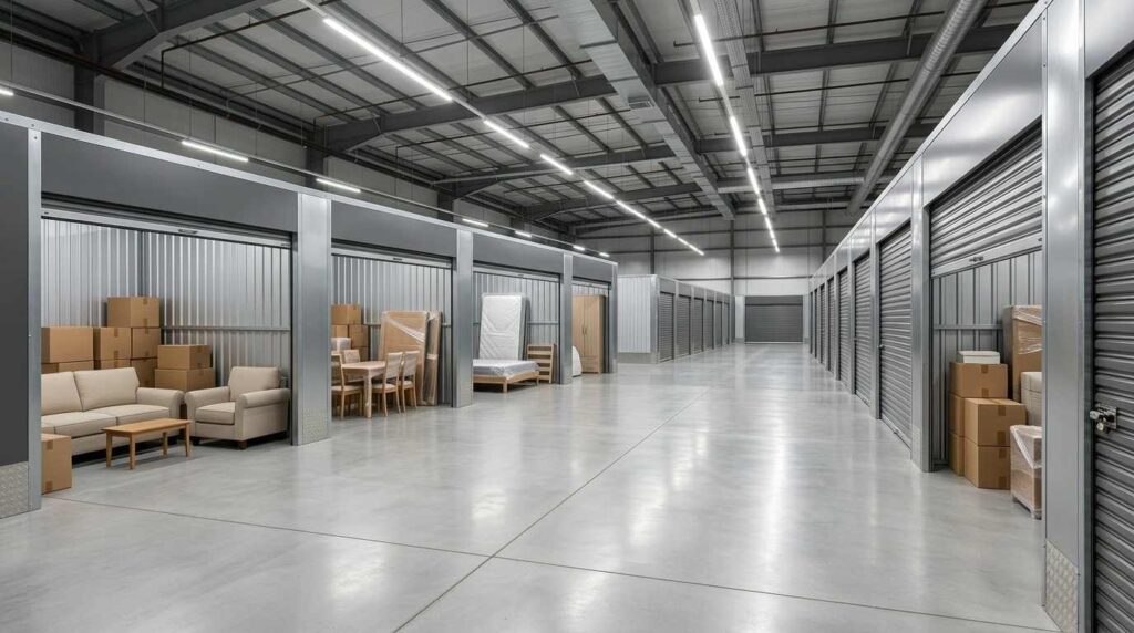 Best furniture warehouse Dubai with a bed, wardrobe, bedside tables, and bedroom furniture.